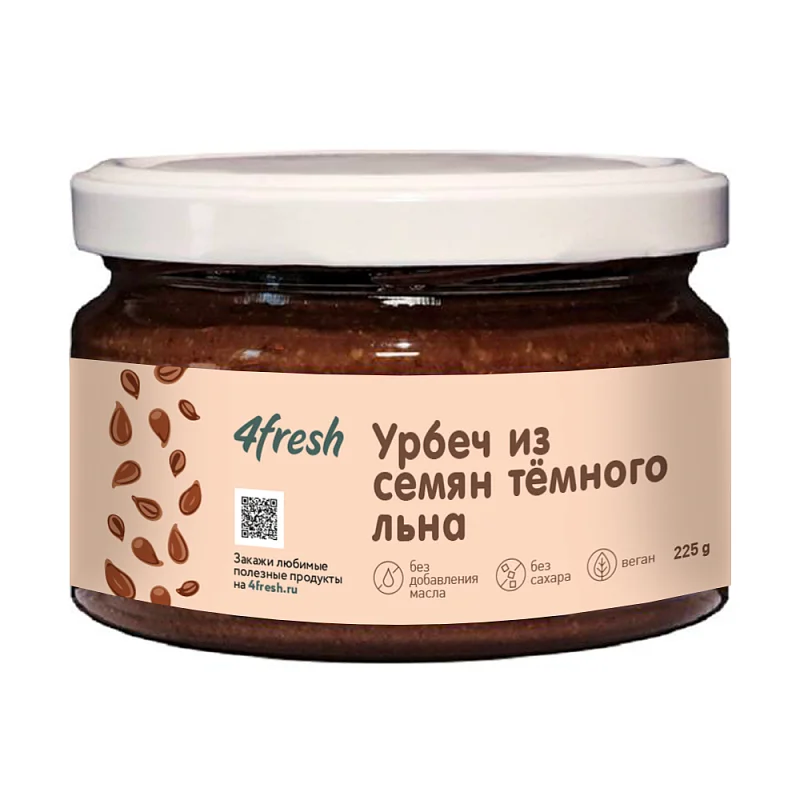 

Урбеч из тёмного льна 4fresh FOOD, 225 г