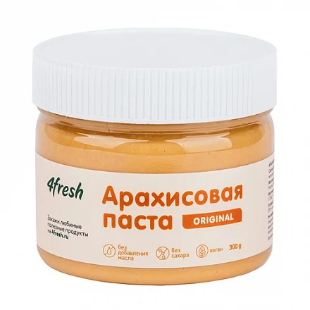 

Паста арахисовая мягкая «Original» 4fresh FOOD, 300 г