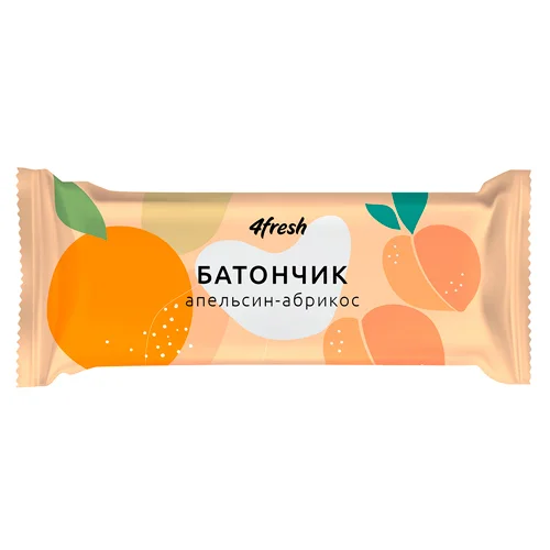 Батончик фруктовый «Апельсин-Абрикос» 4fresh FOOD, 35 г